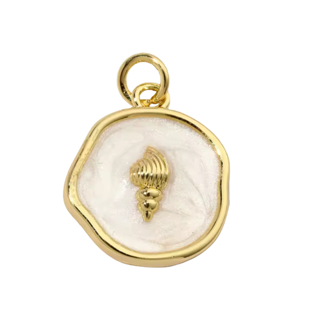 Cercle perlé blanc coquillage 2