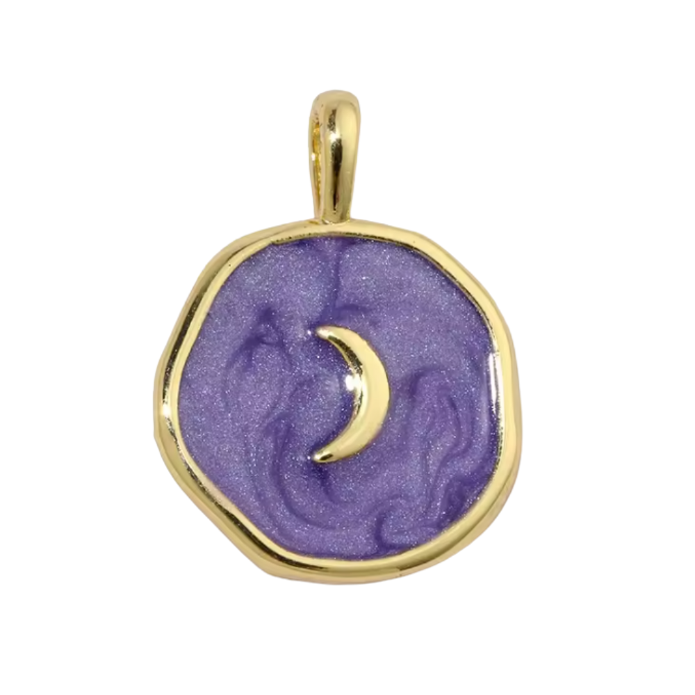 Cercle perlé violet lune