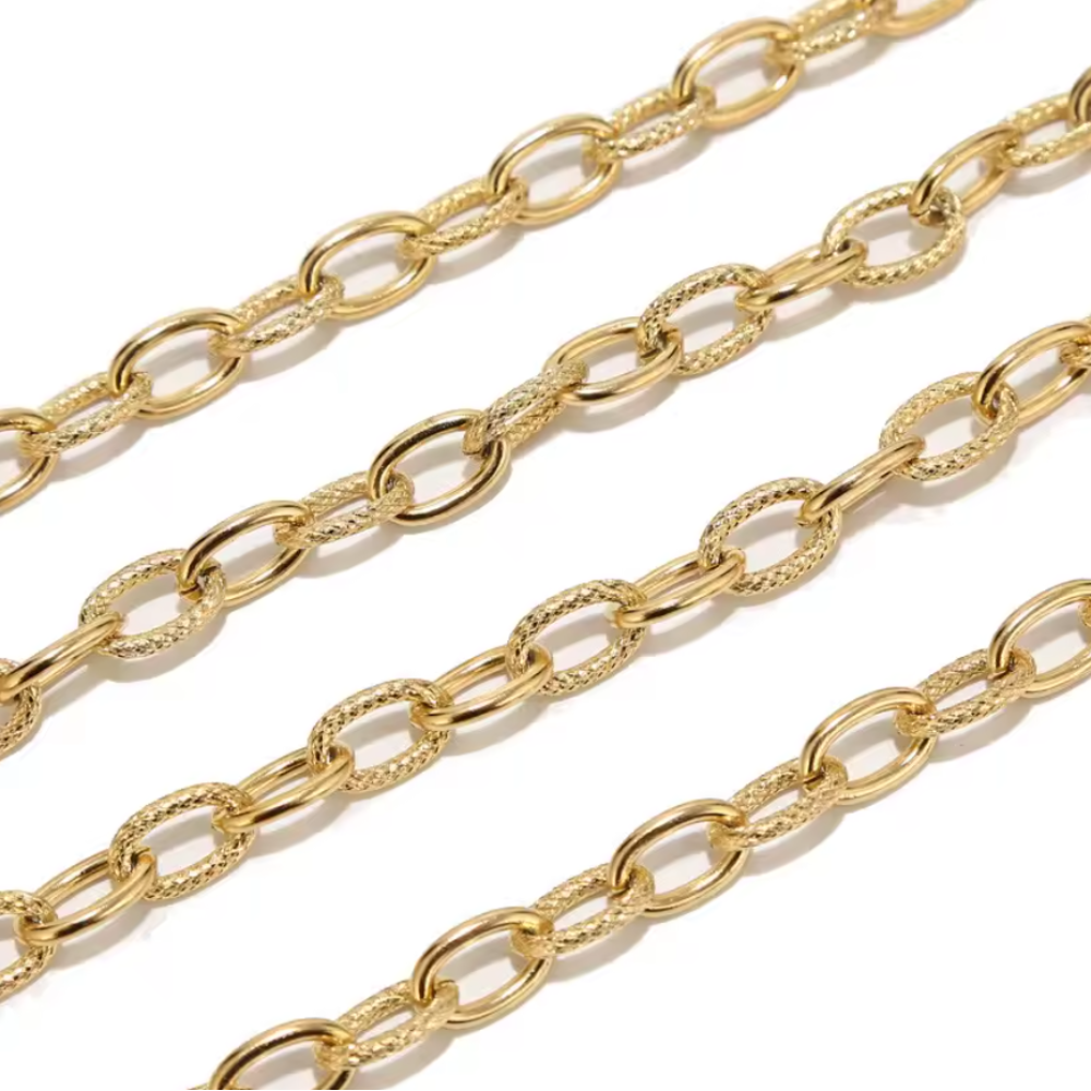 Chaîne maille alternée dorée