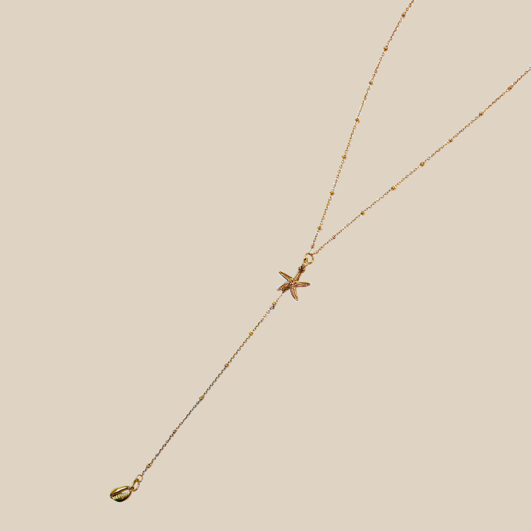 Collier Curaçao en Y doré – acier inoxydable – Solera