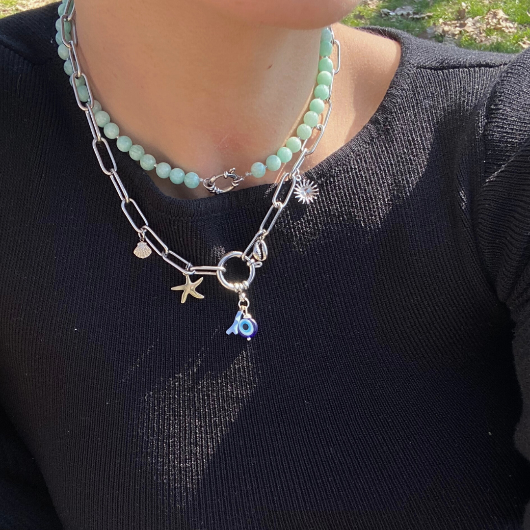 Collier Océan argenté ajustable – Solera