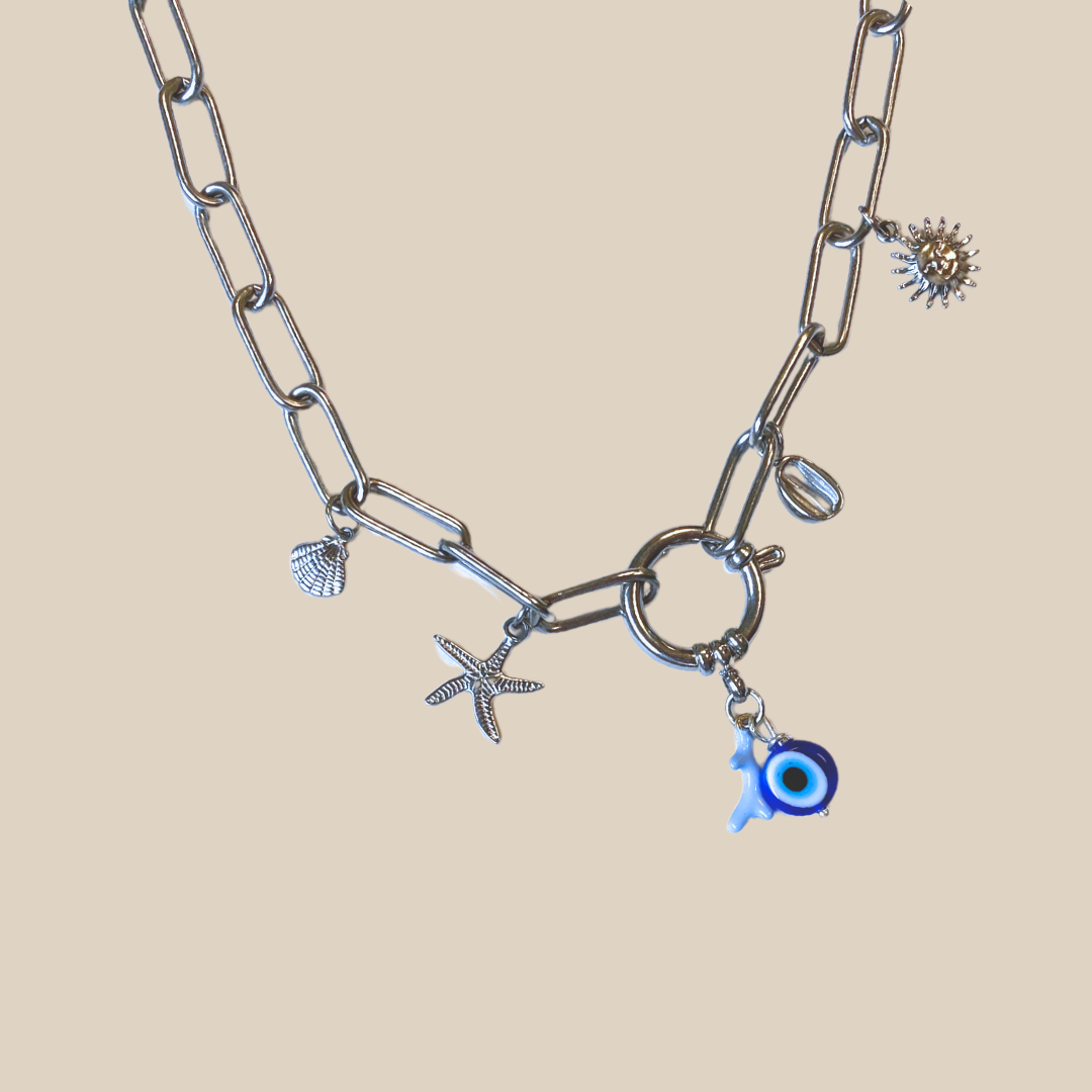 Collier Océan argenté ajustable – Solera