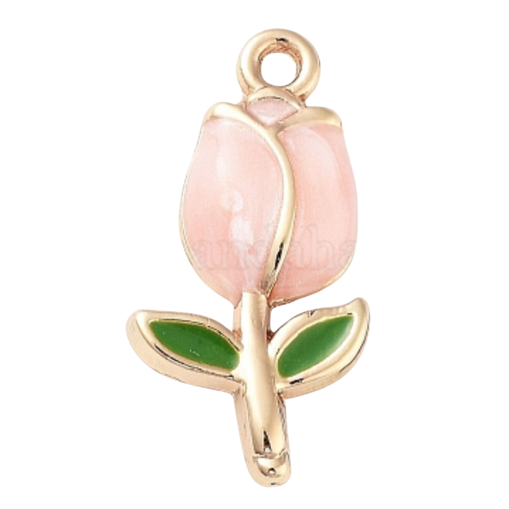 breloque tulipe rose