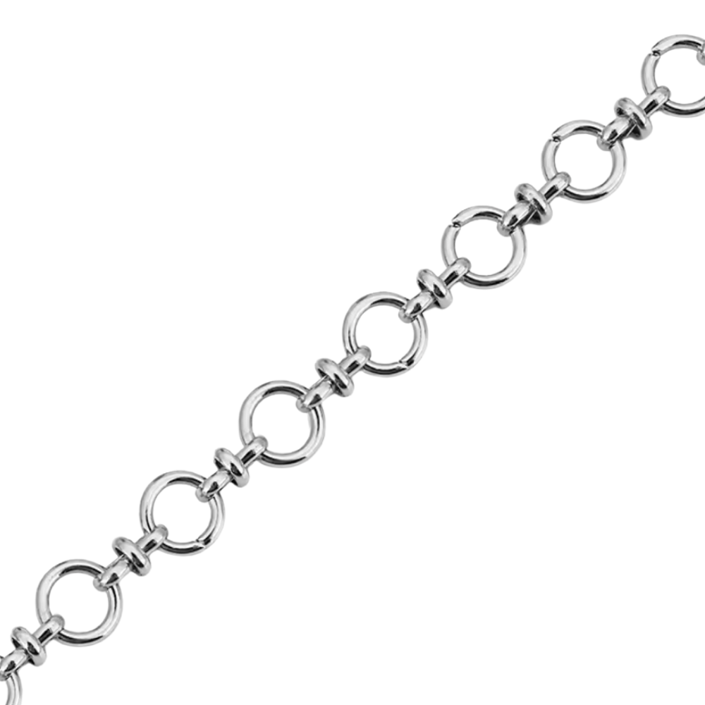 Chaîne maille ronde argentée