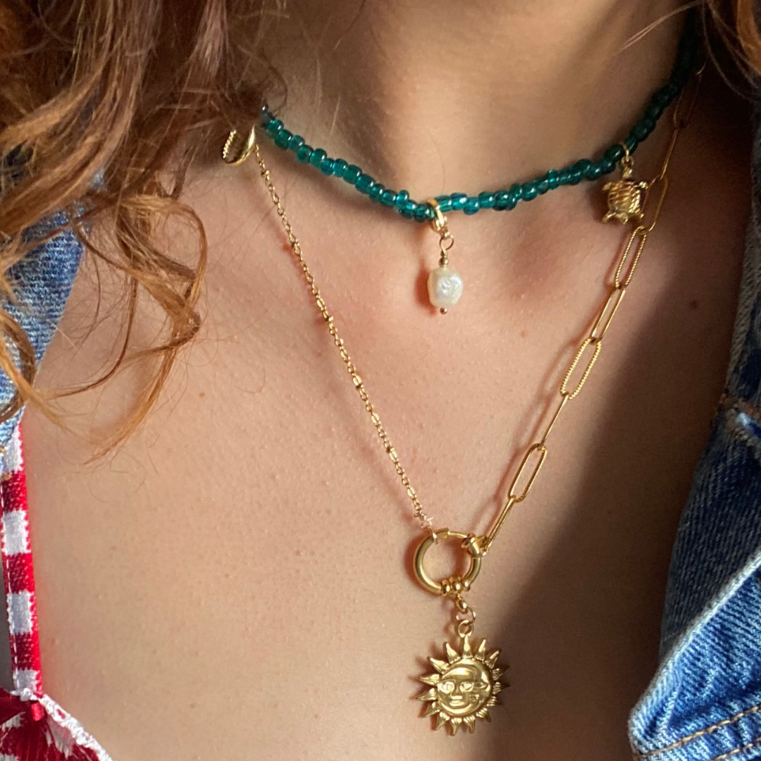Collier Soleil ajustable en acier inoxydable doré – Solera